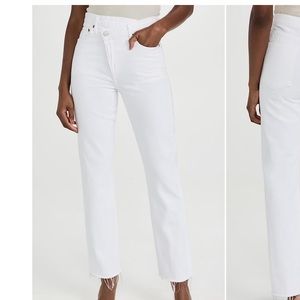 Agolde Crisscross Straight Jeans White